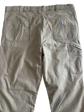 Carhartt Men's Khaki Rugged Flex Relaxed Fit Canvas Work Pant Sz 40x34(33) Cargo